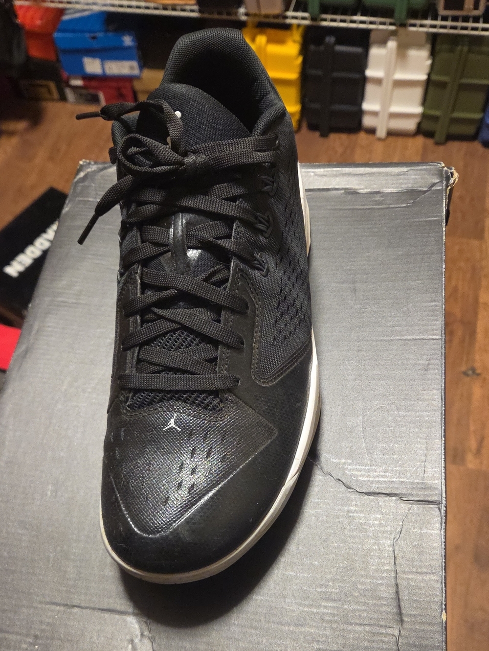 Jordan Men’s Black Athletic Low-Top Sneaker with White Sole